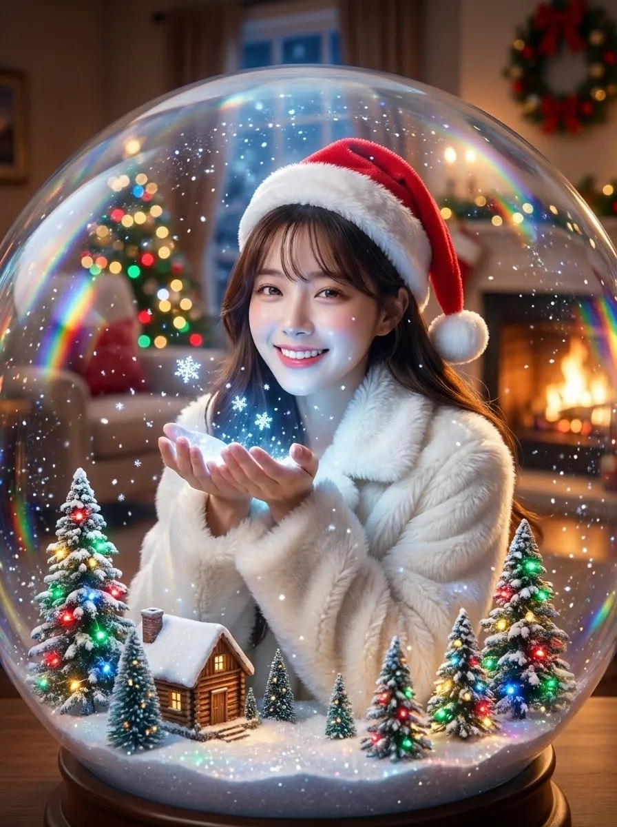 Christmas Snow Globe Portrait - Result